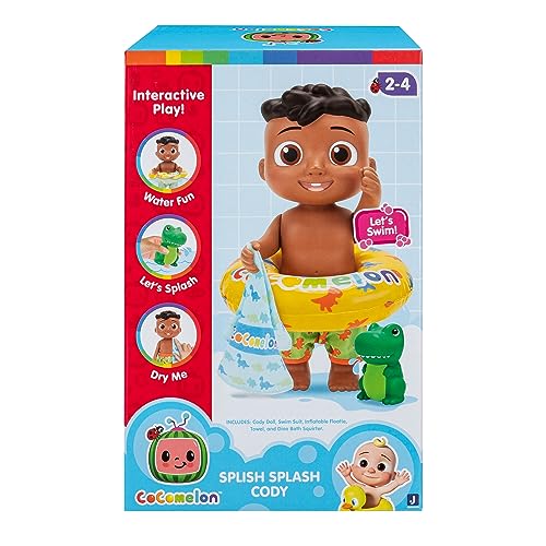 CoComelon Splish Splash Cody Doll with Dino Bath Squirter & Water Accessories – Amazon Exclusive