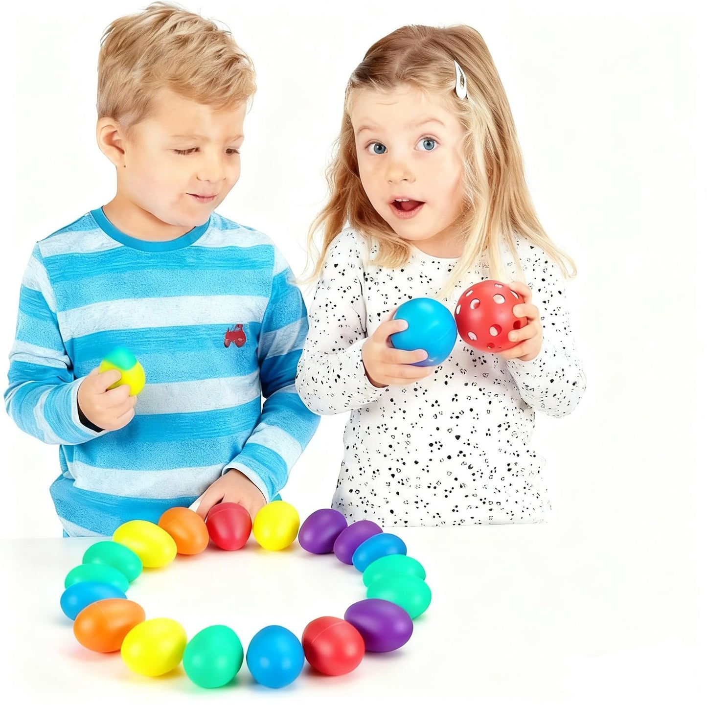 COCOMOON Egg Shaker Set – 40-Piece Colorful Percussion Toys with Storage Bag