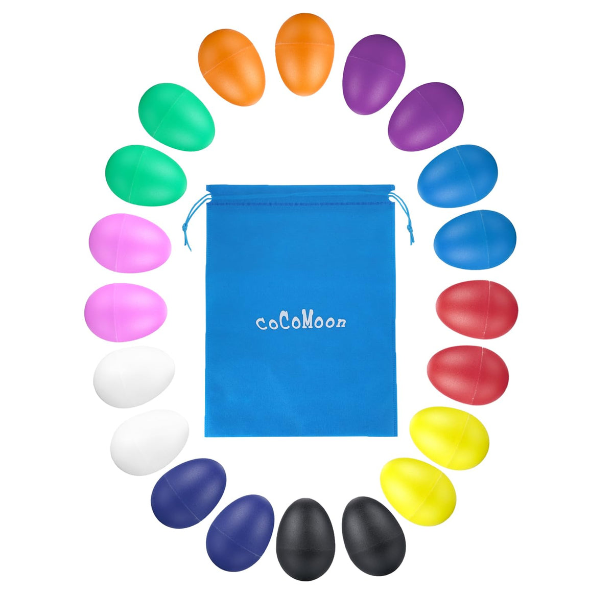 COCOMOON Egg Shakers – 20-Piece Baby Percussion Set in 10 Colors