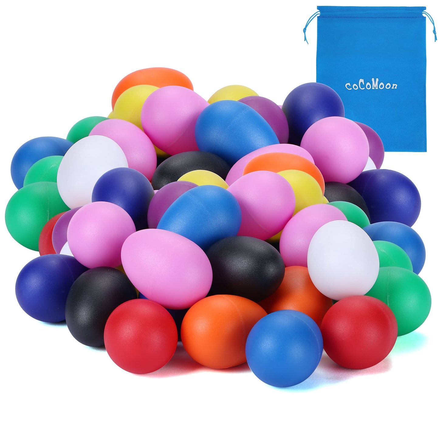 COCOMOON Egg Shaker Set – 40-Piece Colorful Percussion Toys with Storage Bag