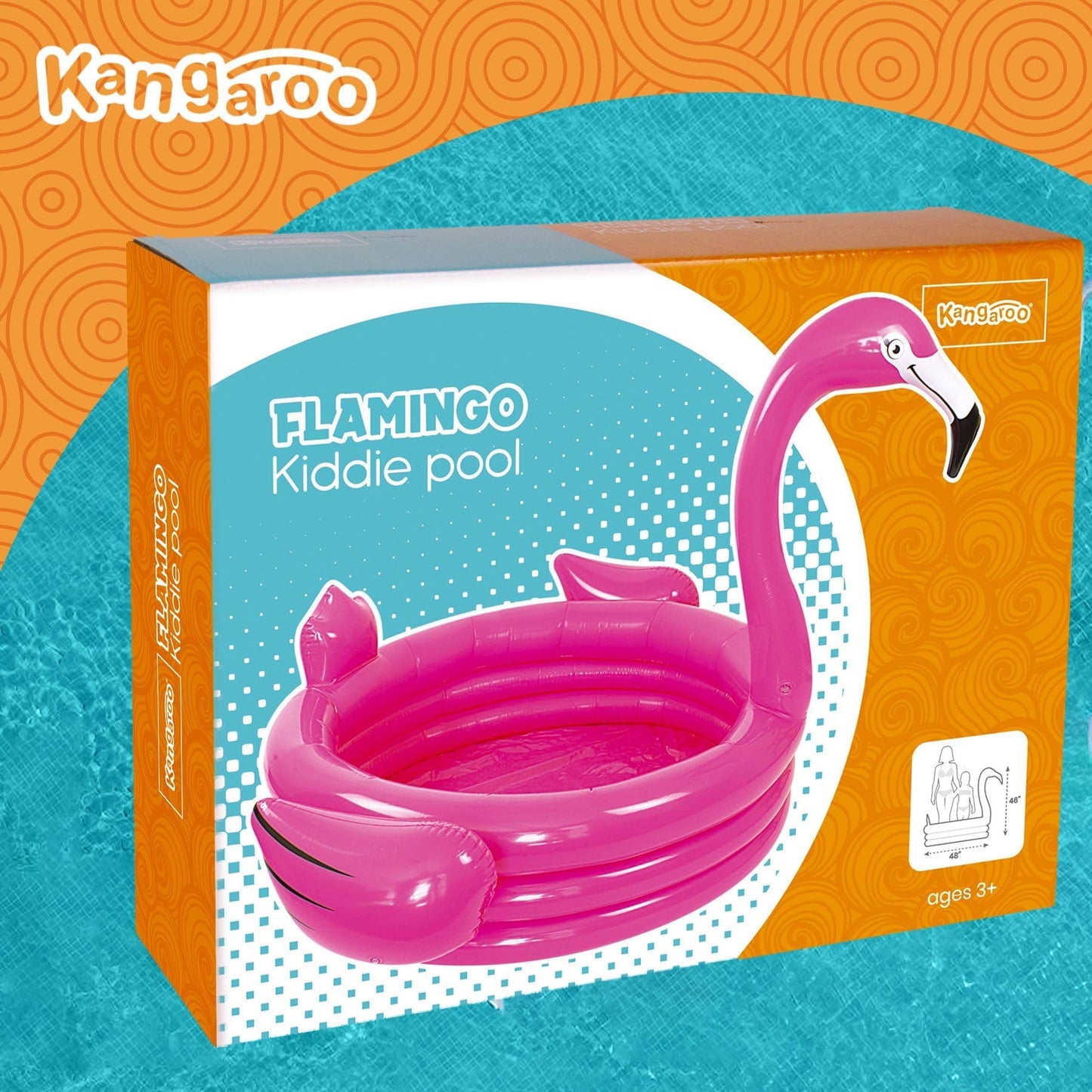 Coconut Float Pink Flamingo 48inch Inflatable Kid Pool – Toddler Pool Toy for Summer Fun