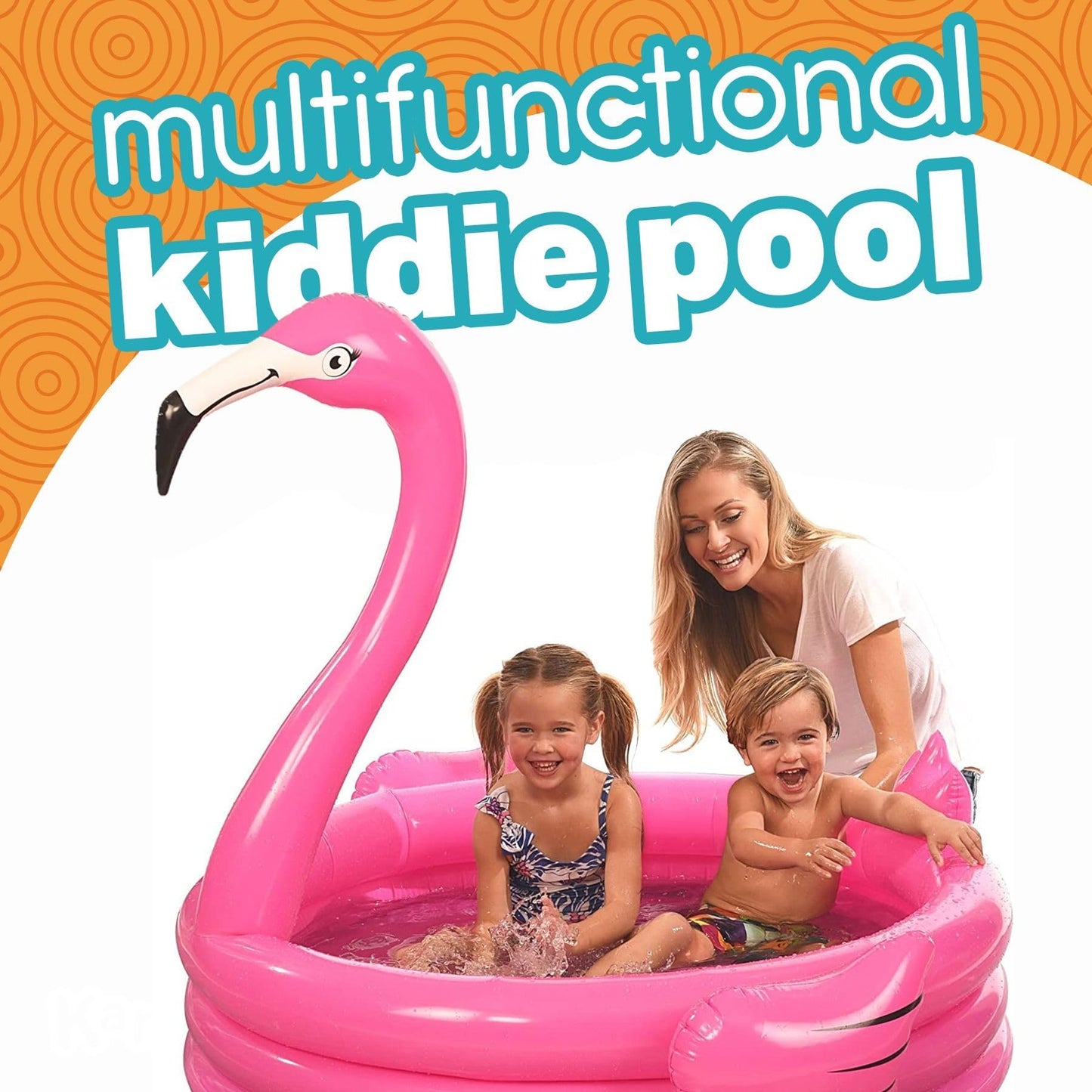 Coconut Float Pink Flamingo 48inch Inflatable Kid Pool – Toddler Pool Toy for Summer Fun