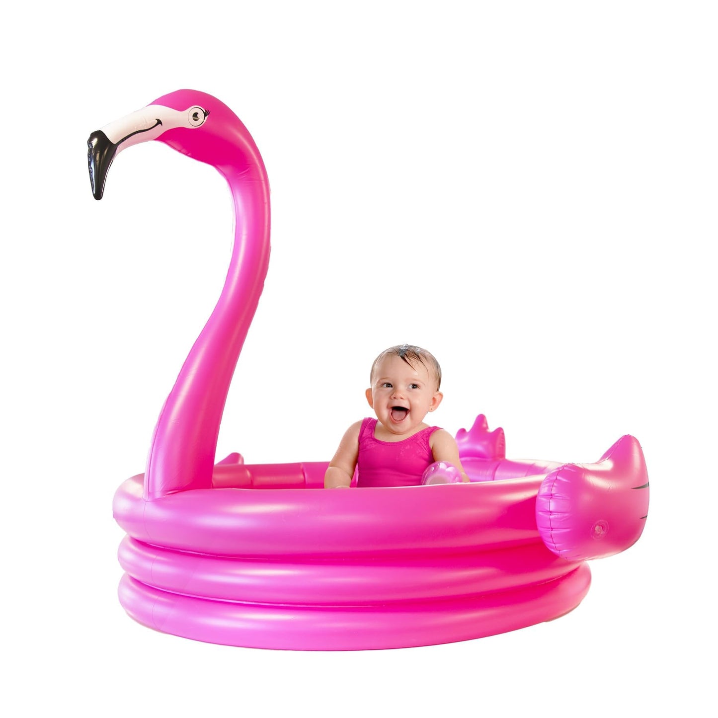 Coconut Float Pink Flamingo 48inch Inflatable Kid Pool – Toddler Pool Toy for Summer Fun