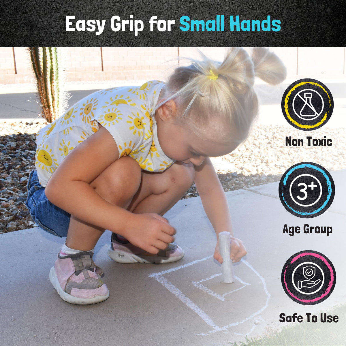 CocoNut Outdoor Jumbo Sidewalk Chalk Bucket – 20 Pieces, Non-Toxic & Washable for Outdoor Kids Art