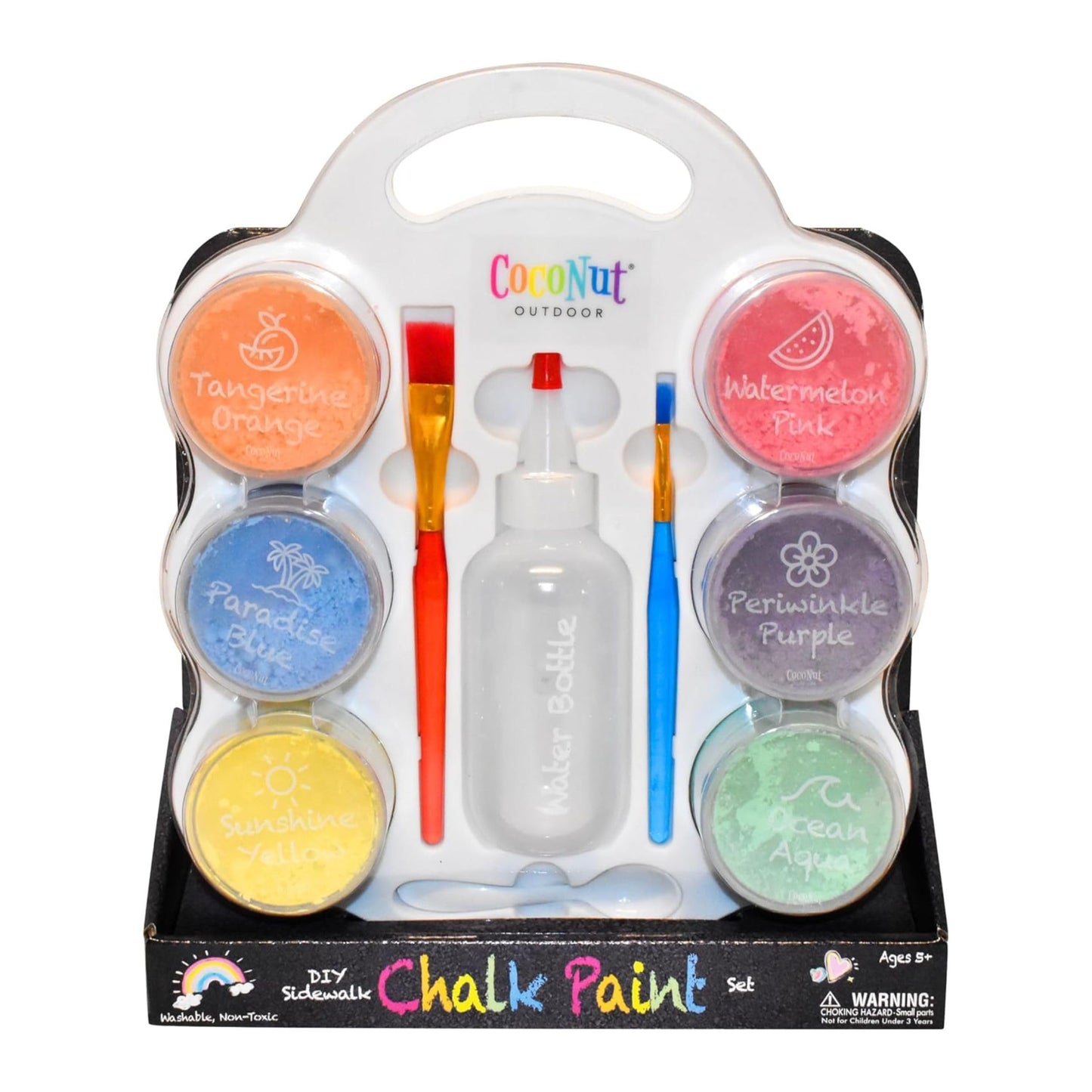 CocoNut Outdoor DIY Sidewalk Chalk Paint Set – Non-Toxic, Washable, Easy Water Mix