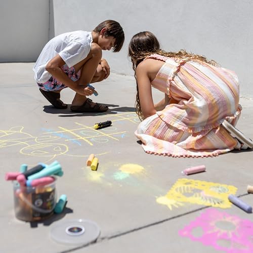 CocoNut Outdoor Jumbo Sidewalk Chalk Bucket – 20 Pieces, Non-Toxic & Washable for Outdoor Kids Art