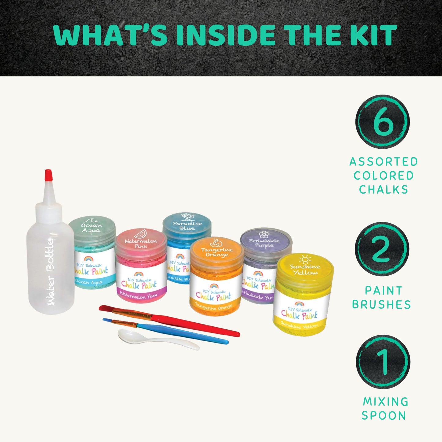 CocoNut Outdoor DIY Sidewalk Chalk Paint Set – Non-Toxic, Washable, Easy Water Mix
