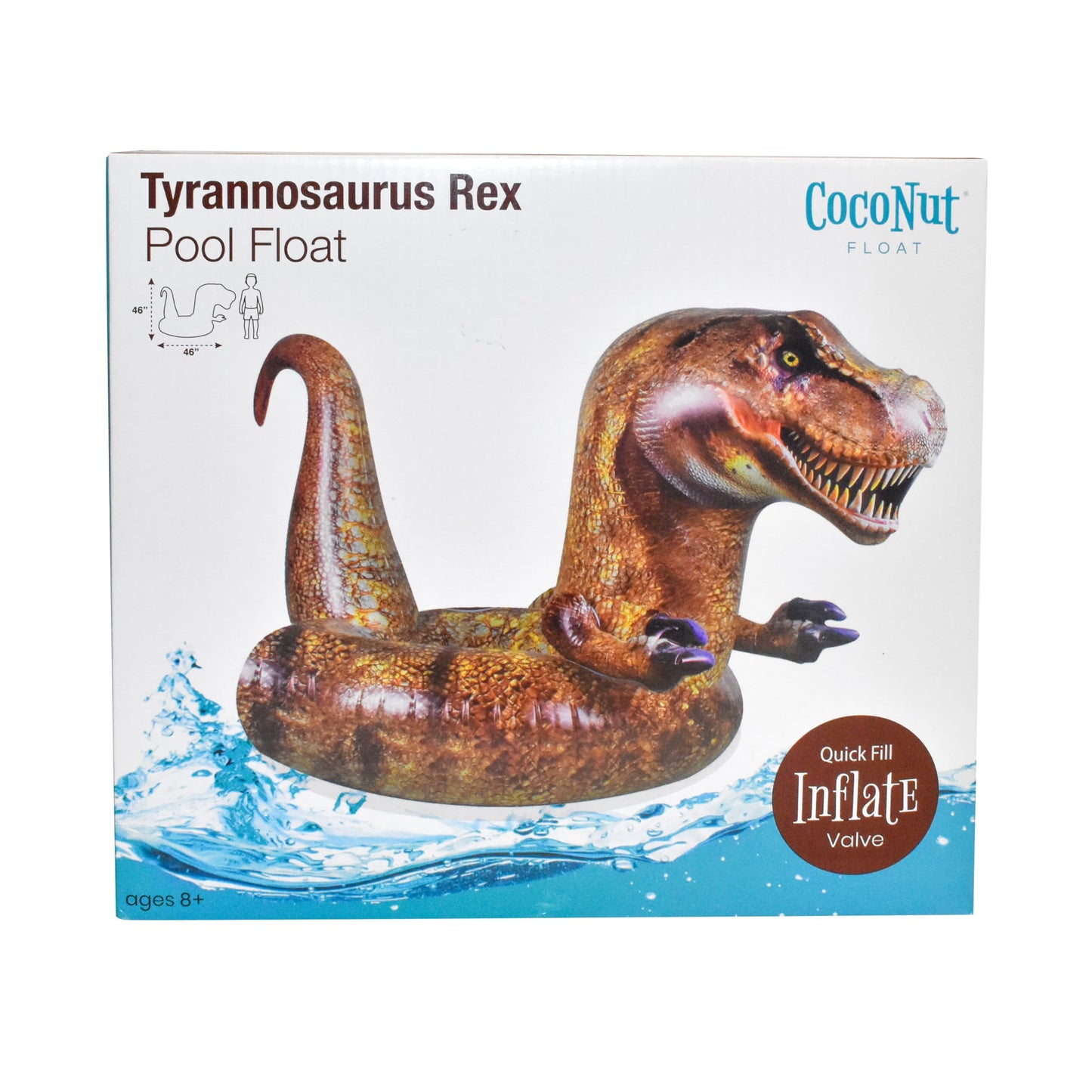 Coconut Float Giant Tyrannosaurus Rex Pool Float – Inflatable T-Rex Ring Float