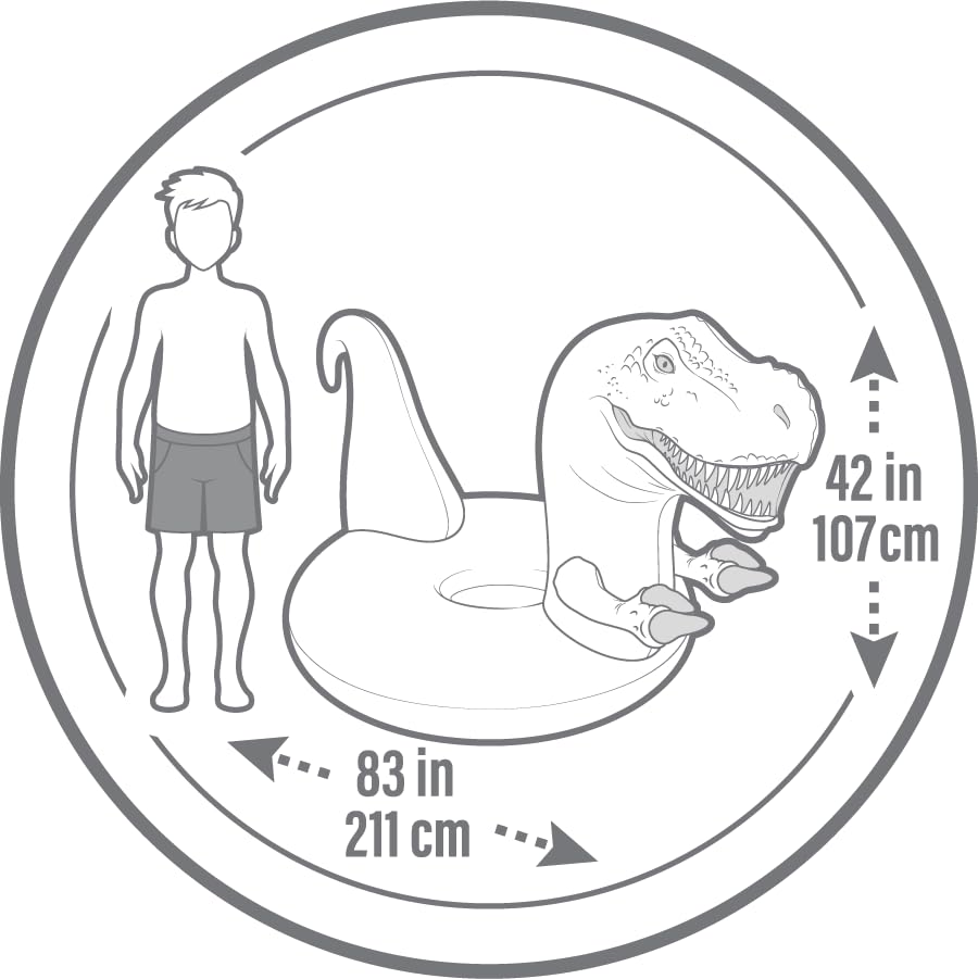 Coconut Float Giant Tyrannosaurus Rex Pool Float – Inflatable T-Rex Ring Float