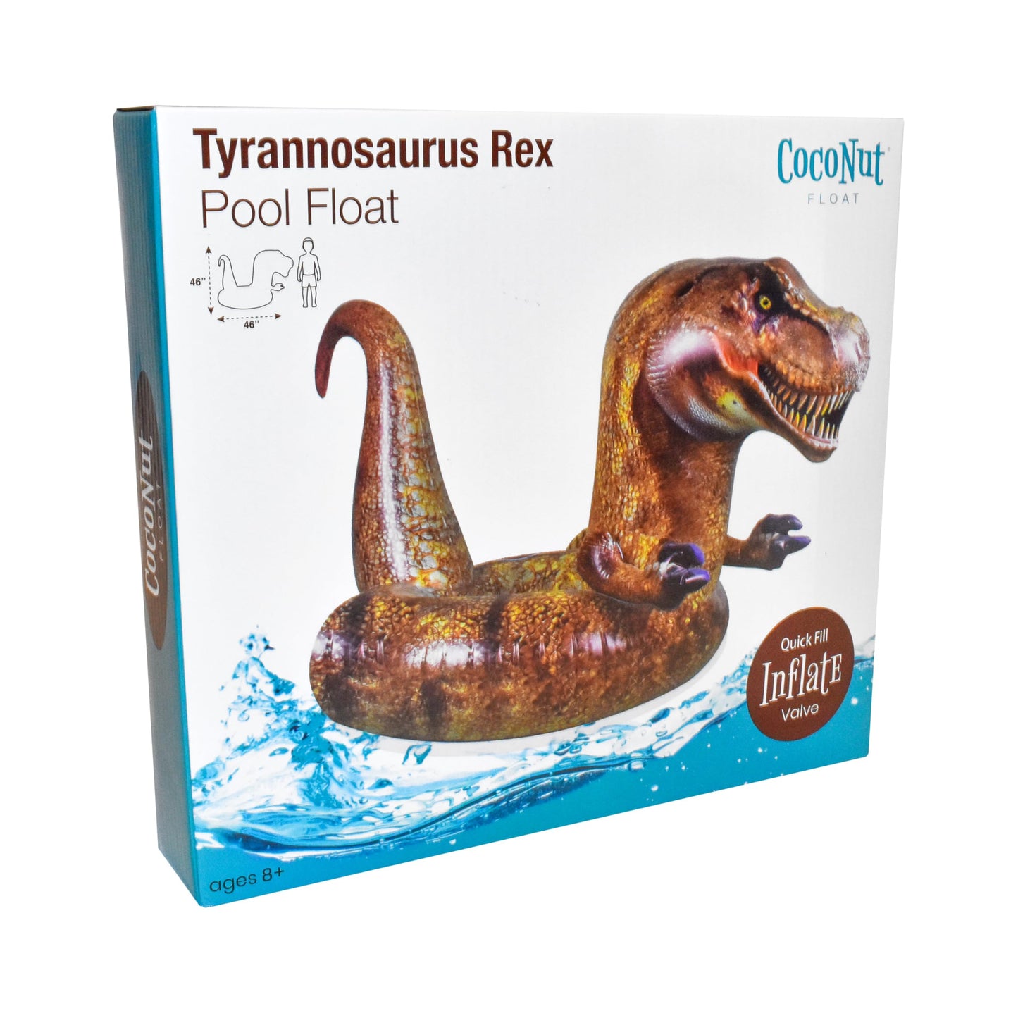 Coconut Float Giant Tyrannosaurus Rex Pool Float – Inflatable T-Rex Ring Float