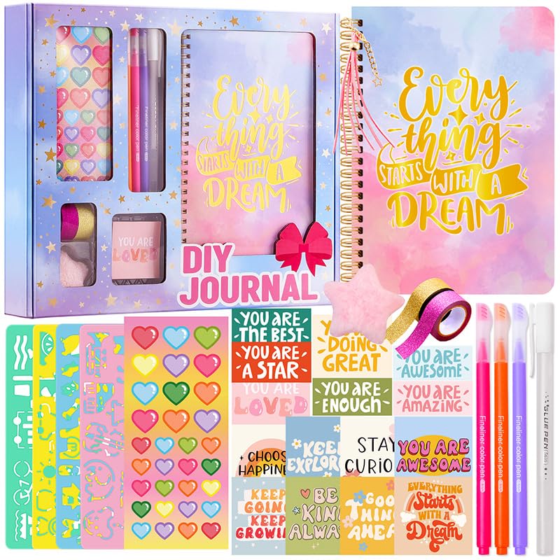 Cocostar DIY Journal Kit for Girls – Creative Journal Set & Craft Kit (Ages 8-12)
