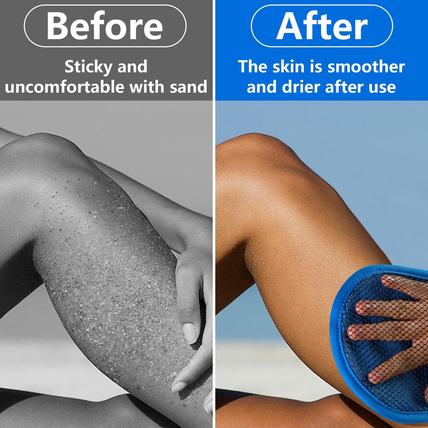 Codree 2 Pcs Sand Remover Mitts — Beach Sand Cleaner & Wipe-Off Mitts