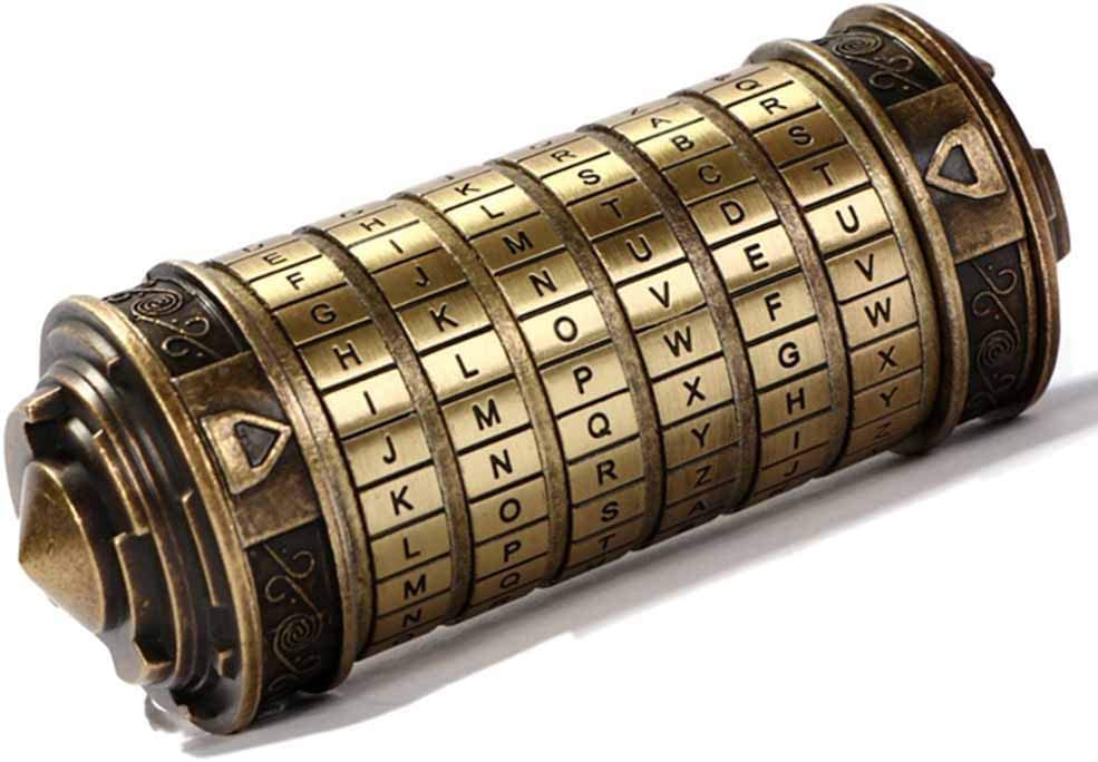coejokno Cryptex Da Vinci Code Mini Lock Puzzle Box – Hidden Compartments, Romantic Gift Idea