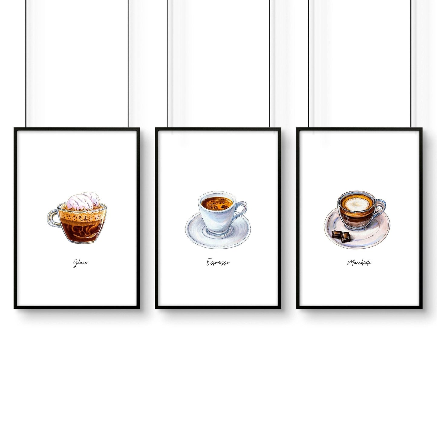 Coffee art prints | set of 3 wall art