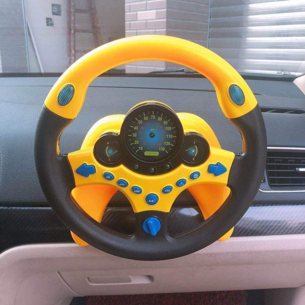Coherny Simulated Driving Controller – Portable Steering Wheel Toy with Music for Kids
