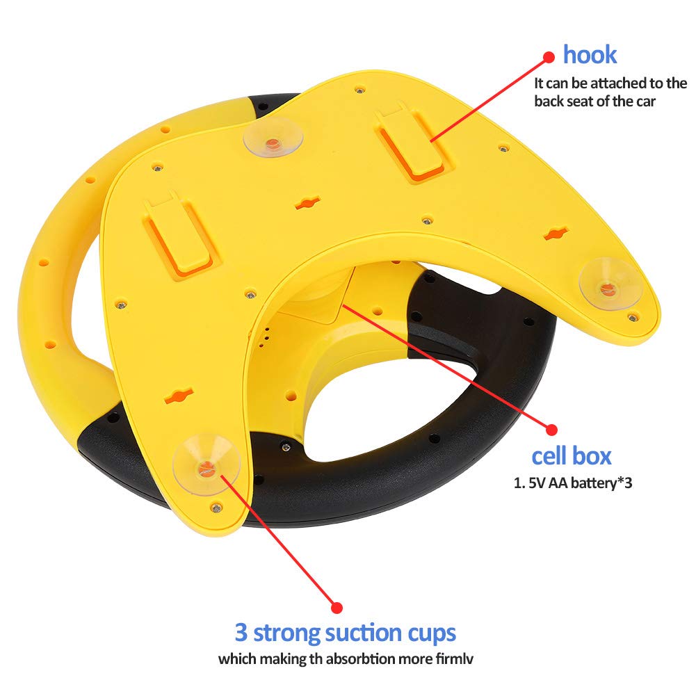 Coherny Simulated Driving Controller – Portable Steering Wheel Toy with Music for Kids