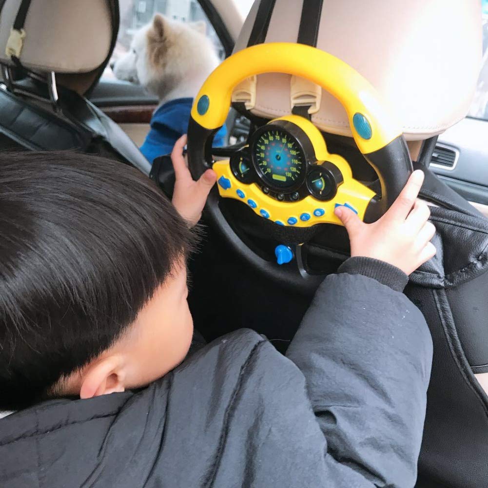 Coherny Simulated Driving Controller – Portable Steering Wheel Toy with Music for Kids