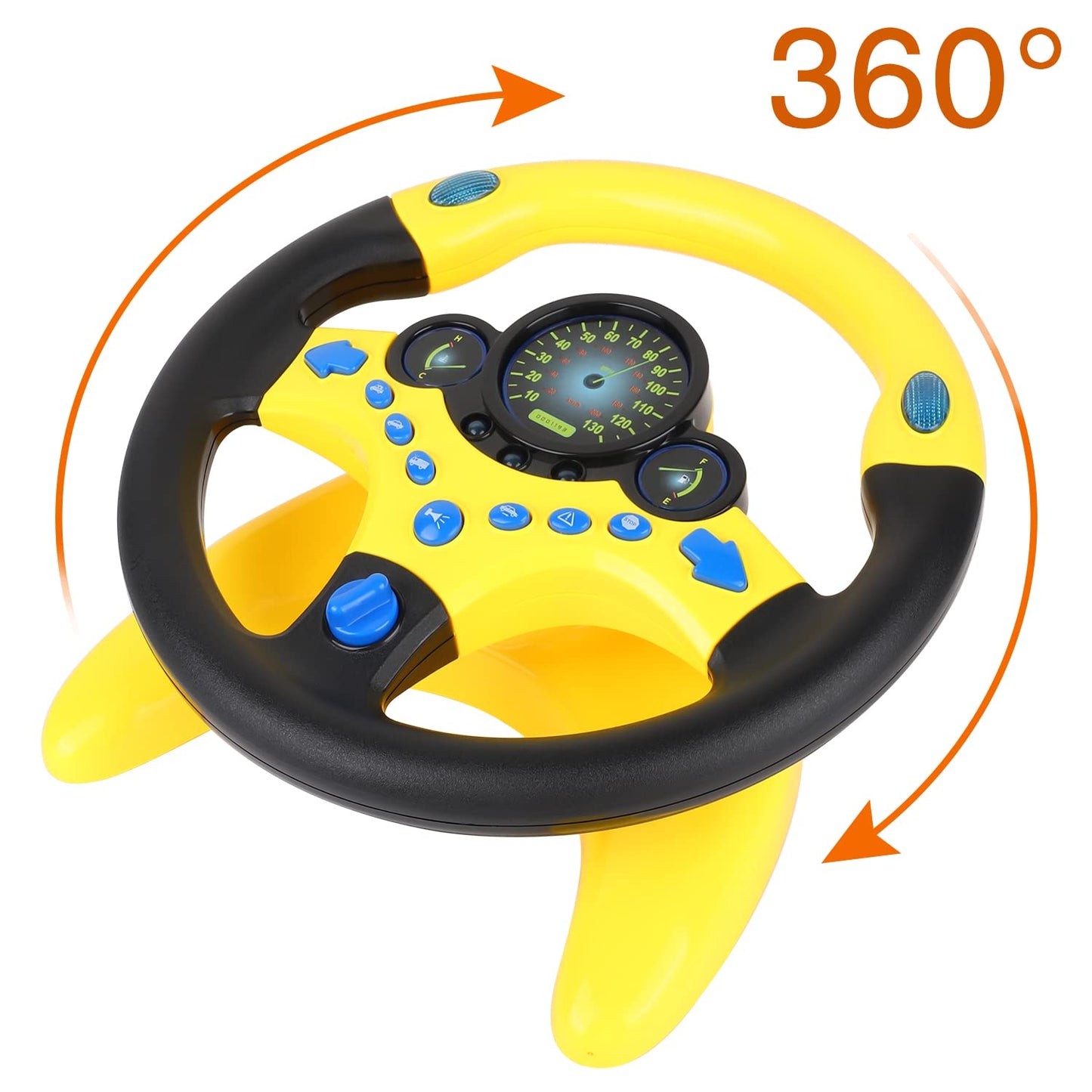 Coherny Simulated Driving Controller – Portable Steering Wheel Toy with Music for Kids