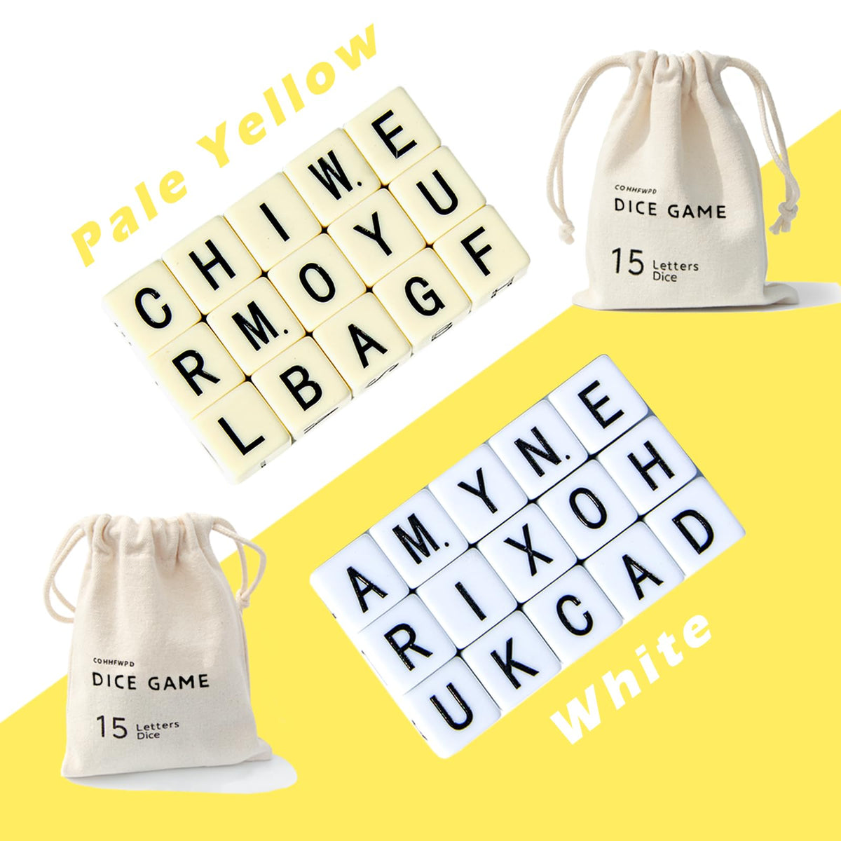COHHFWPD Crossword Dice Game – 15 Word Dice for Family Fun, Travel & On-The-Go Play