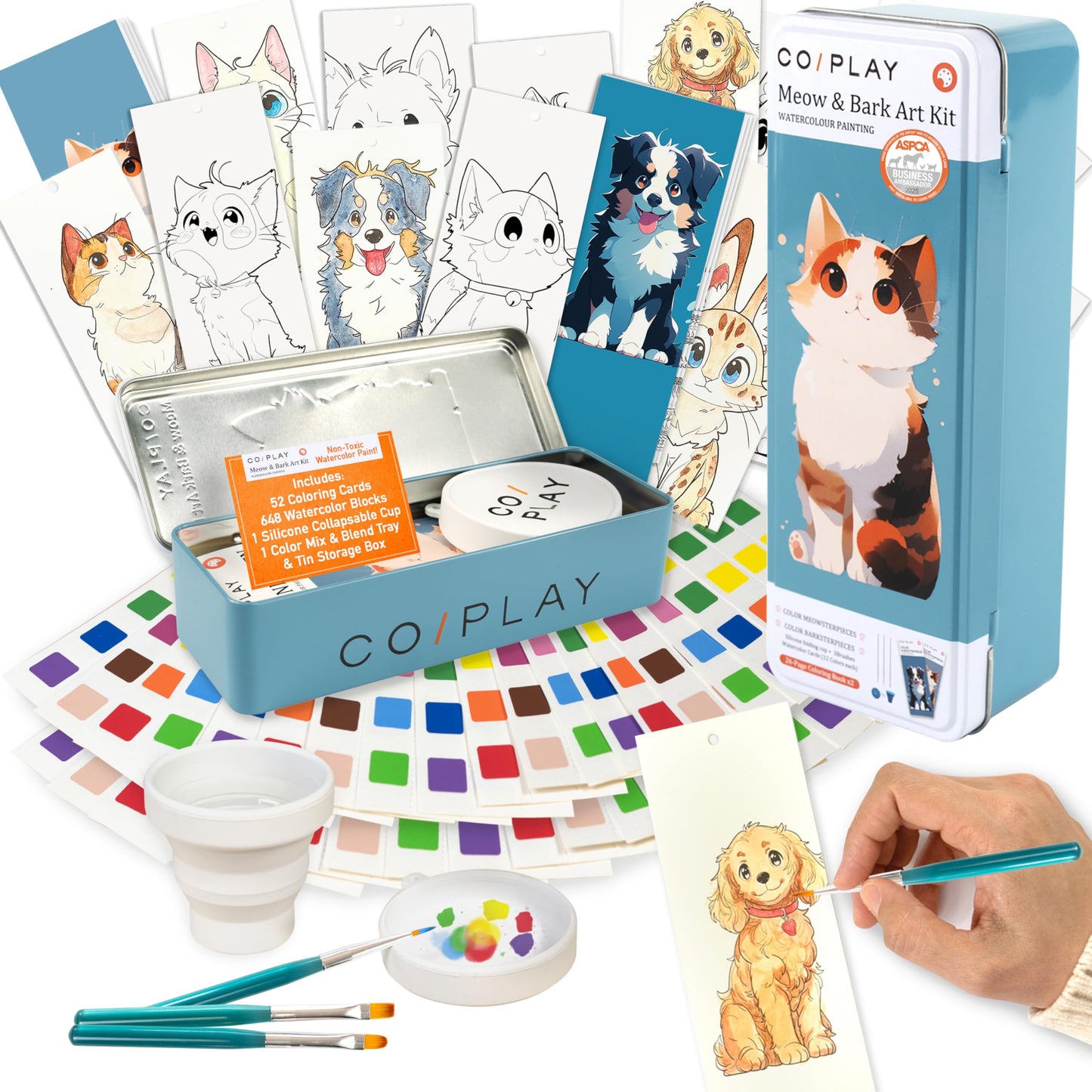 COIPLAY 648 Color Blocks Watercolor Set – All-in-One Art Kit for All Ages