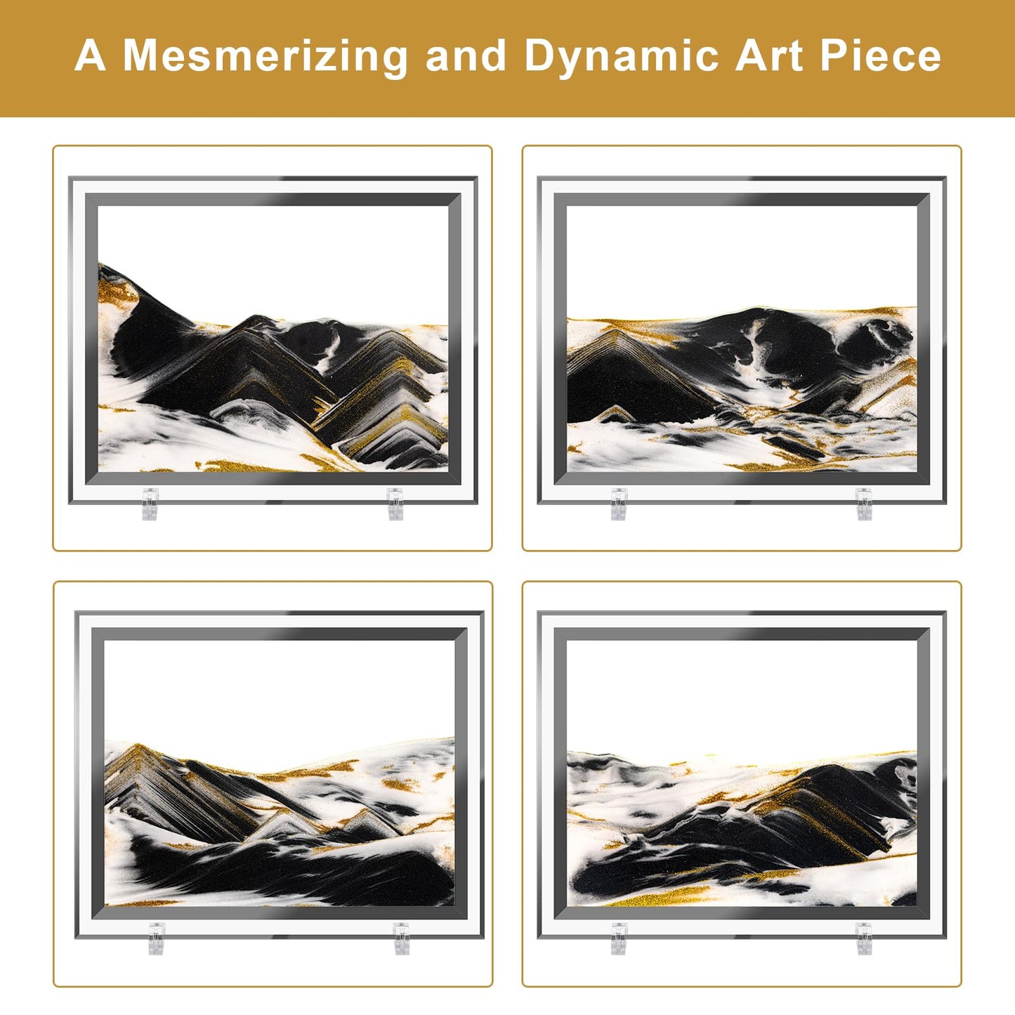Coitak Moving Sand Art Picture – Dynamic Desktop Sand Landscape for Home & Office
