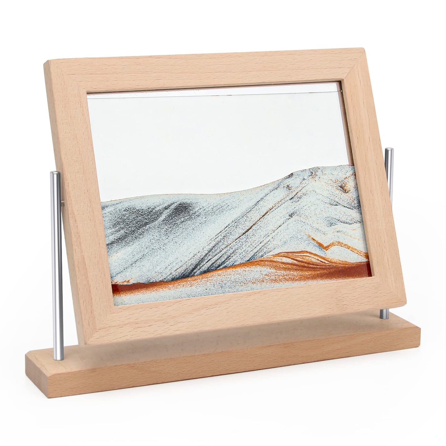 Coitak Moving Sand Art Picture – Dynamic Gold Frame Desk Decor for Home & Office