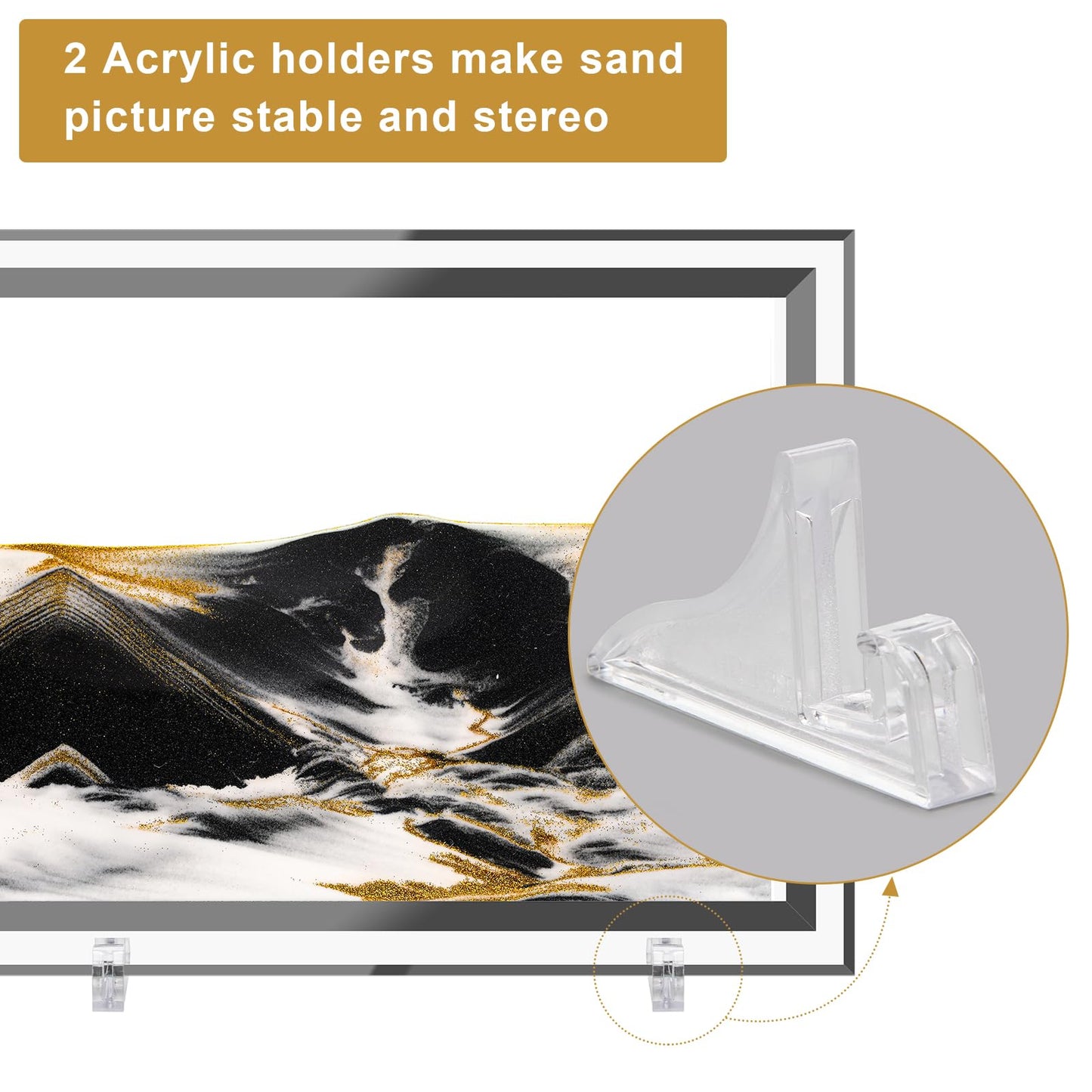 Coitak Moving Sand Art Picture – Dynamic Desktop Sand Landscape for Home & Office
