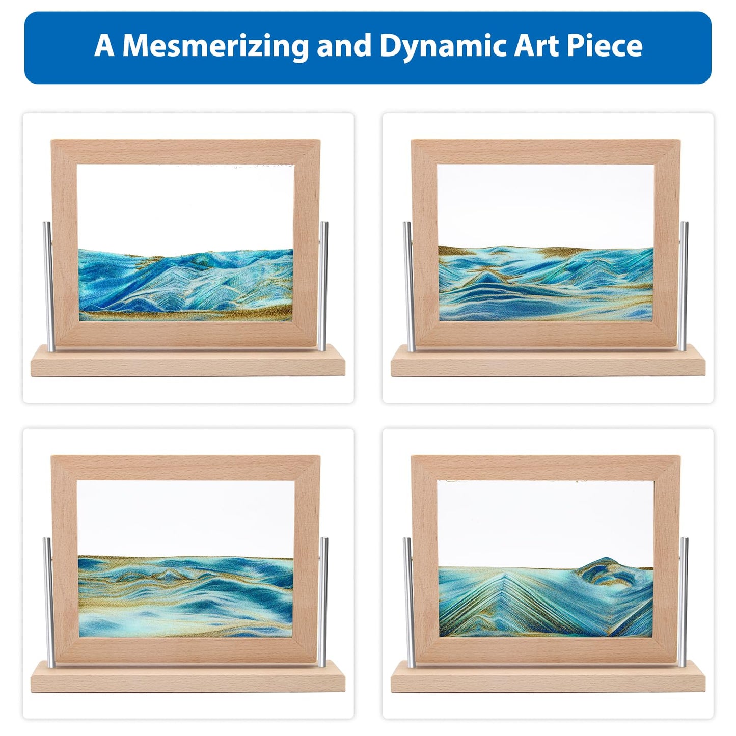 Coitak Moving Sand Art Picture – Dynamic Desktop Sand Art for Home & Office