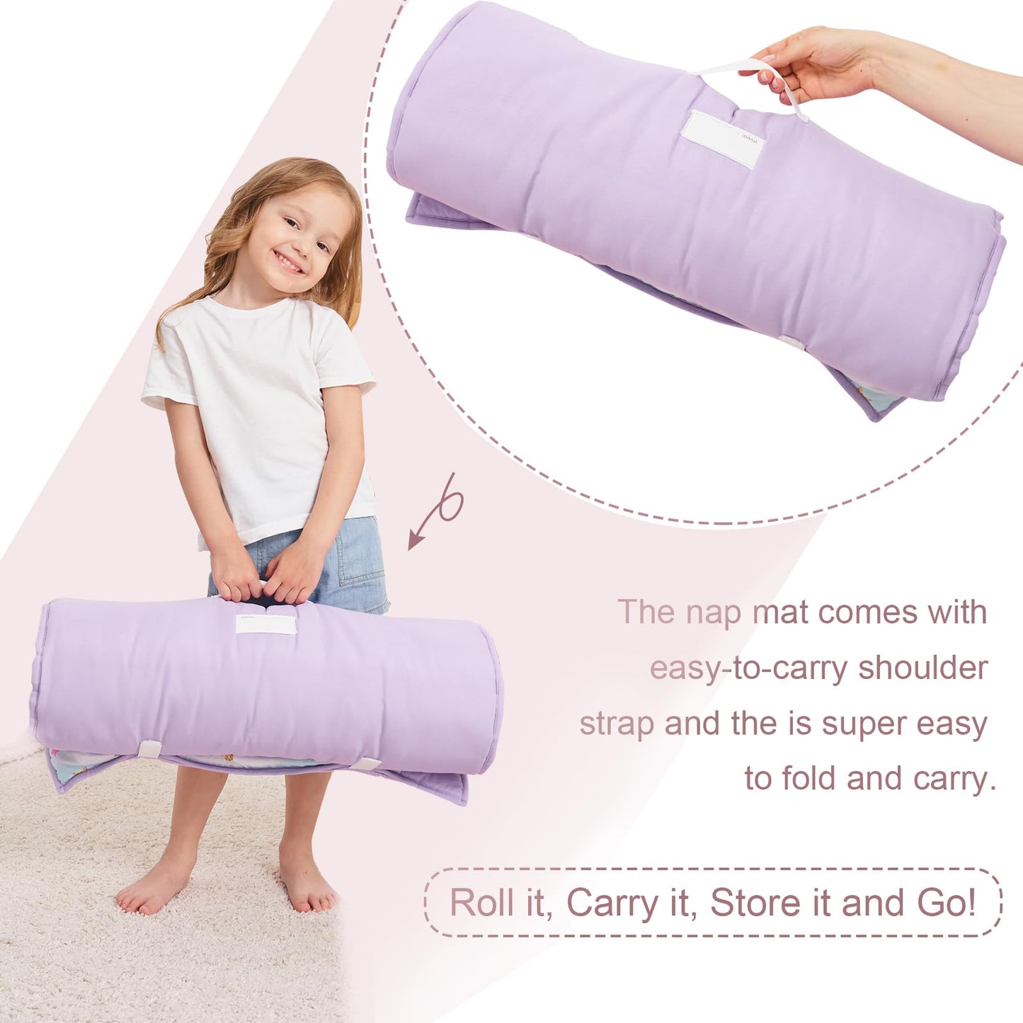 Cokouchyi Extra Large Unicorn Toddler Nap Mat – 53 x 21 in