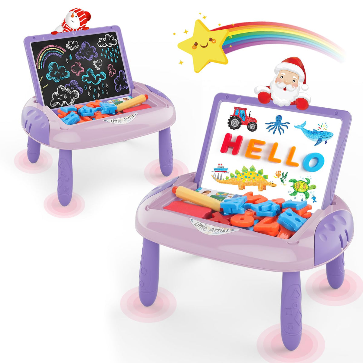 Cokzer Unicorn Pink Toddler Gift – Magnetic Letters & Numbers for 1-2 Year Old Girls