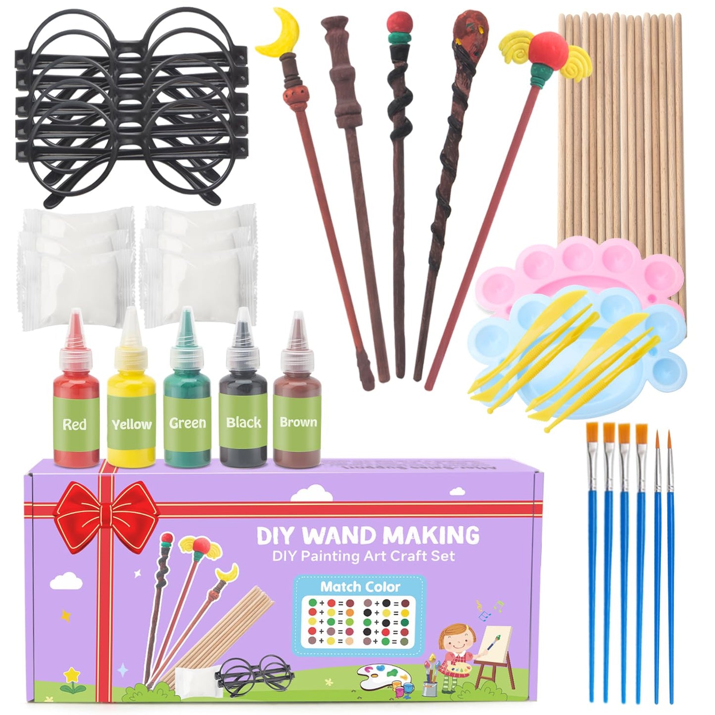 Col-Pary DIY Magic Wand Making Kit – 63-Piece Art & Craft Set