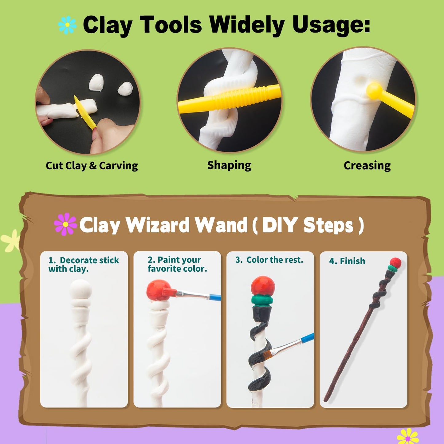 Col-Pary DIY Magic Wand Making Kit – 63-Piece Art & Craft Set