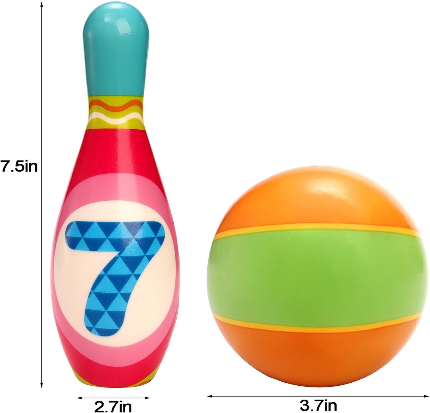 Coloch Kids Bowling Set – Safe Foam Indoor Bowling Game for Ages 3+ (10 Pins, 2 Balls)