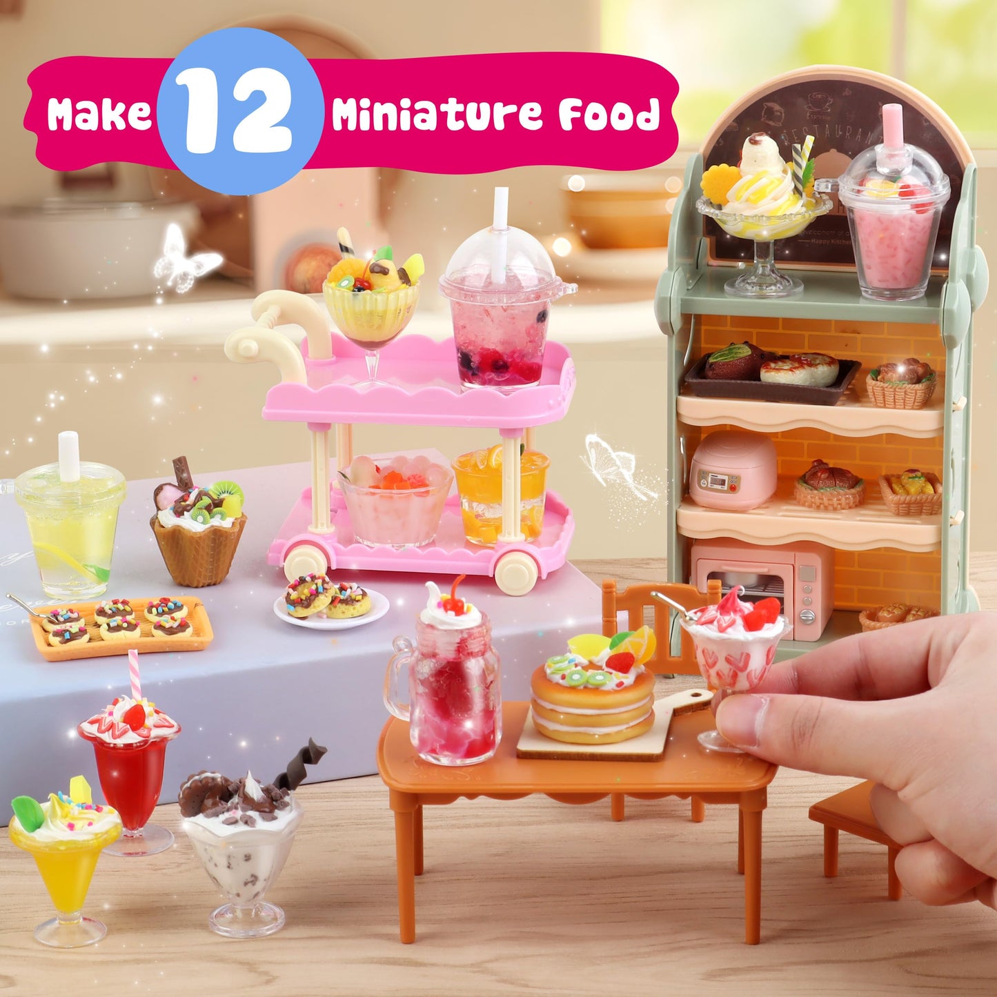 ColoPlay 12 Miniature Food Toys Set – DIY Resin Play for Kids 8-13