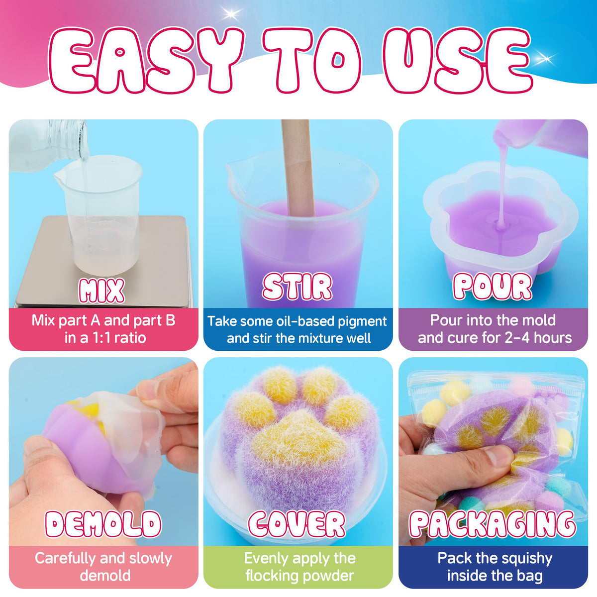 ColoPlay Taba Squishy Kit – 3.4oz Rubber Experience with Guided, Bubble-Free, Faster Cures