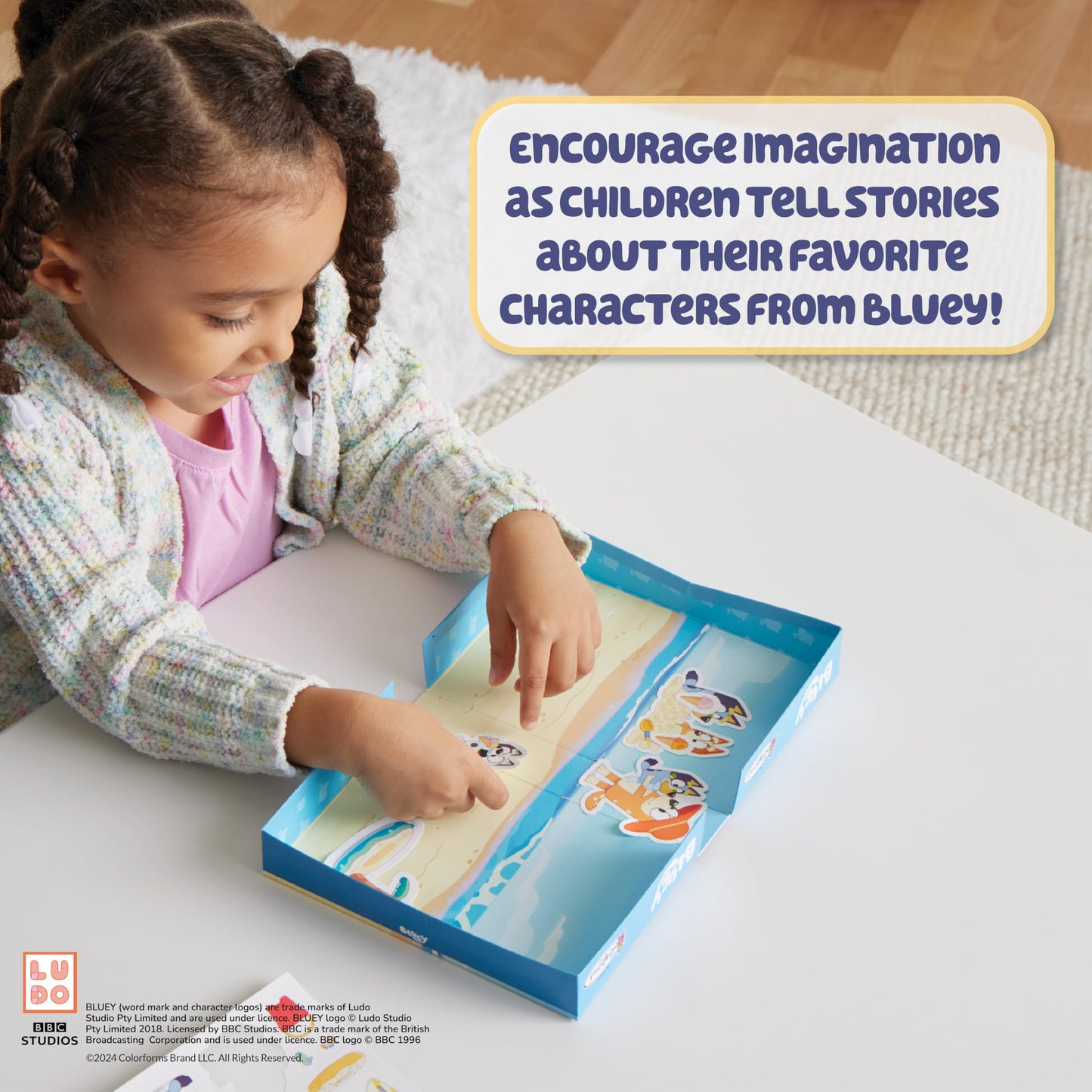Colorforms Bluey Stickers Play Set Collection 4 – Repositionable Scenes for Kids 3+