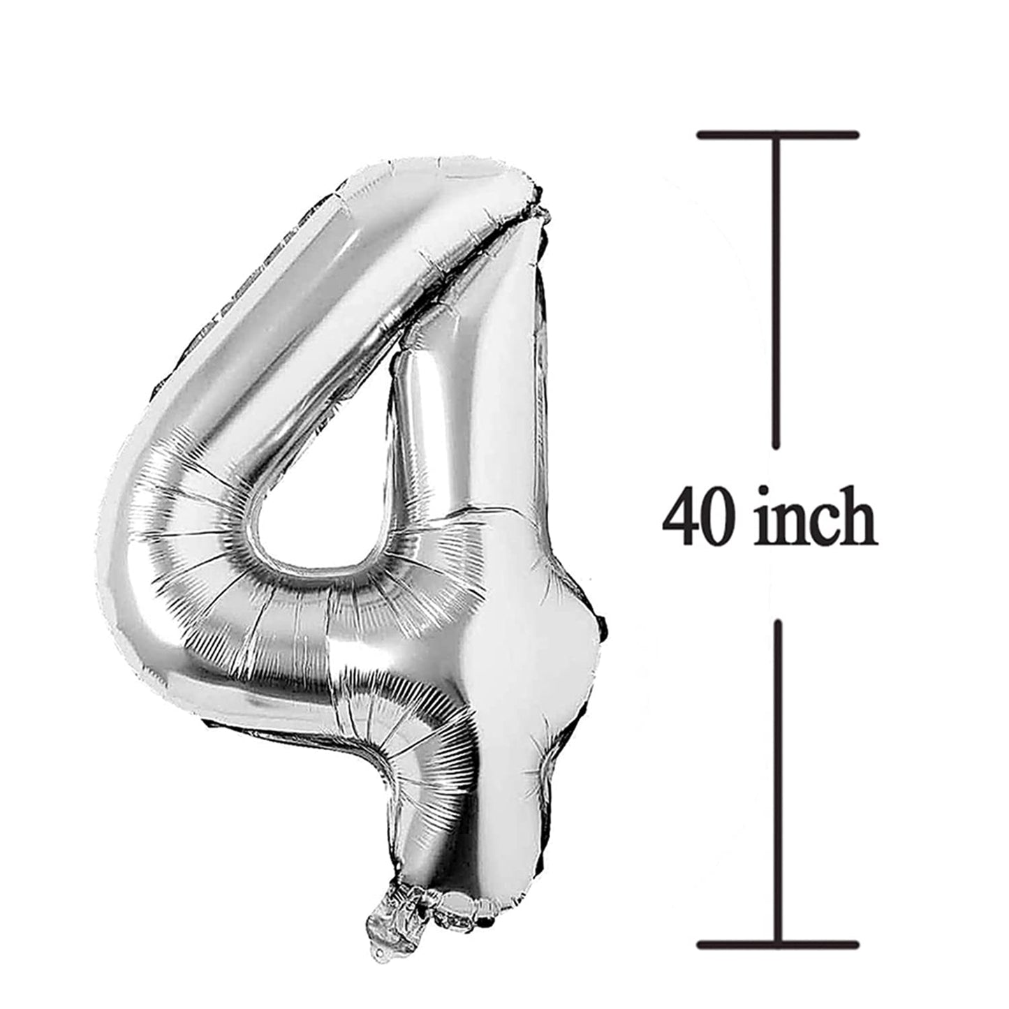 COLORFUL ELVES Silver 40 Number Balloons – Jumbo 40th Birthday Foil Mylar Decor