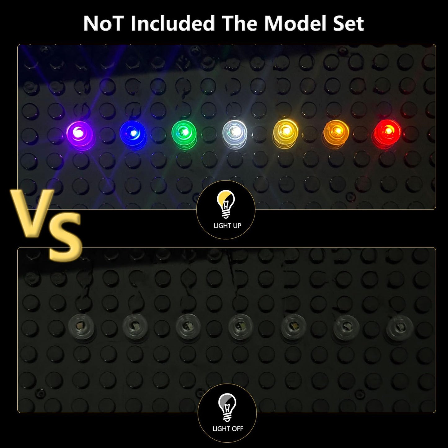 Colorful LED Lighting Kit for Building Blocks – 10 Pcs, USB Powered (White)