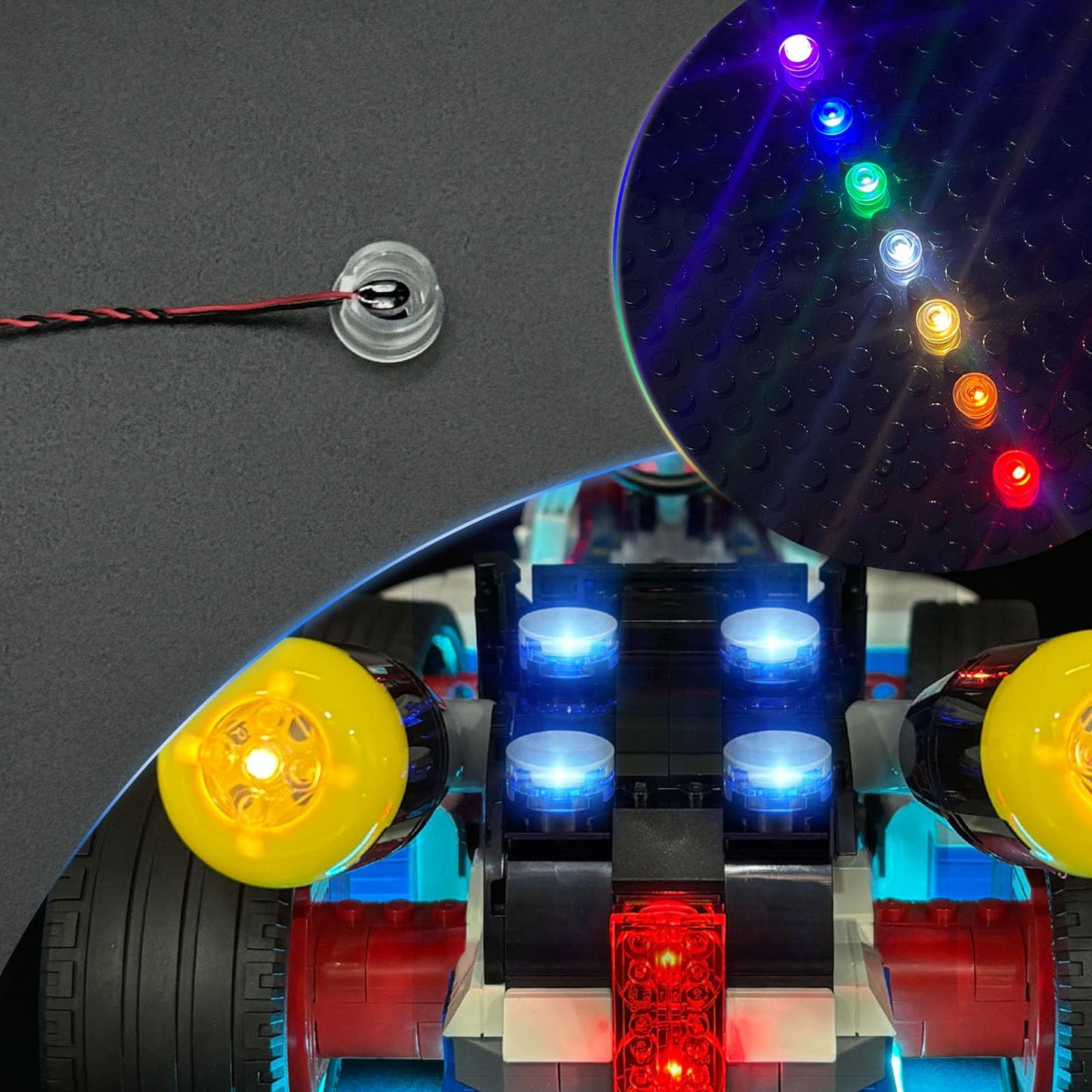 Colorful LED Lighting Kit for Building Blocks – 10 Pcs, USB Powered (White)