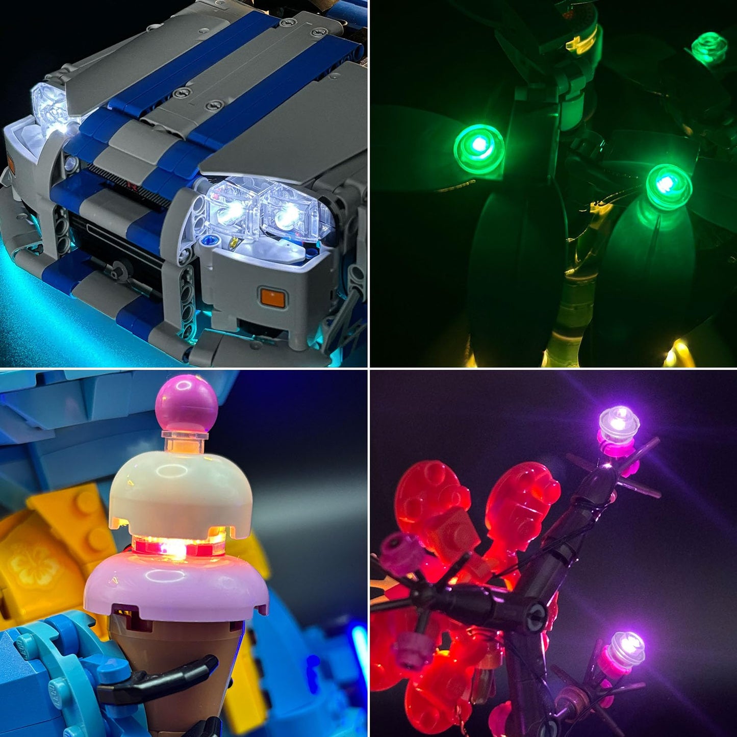 Colorful LED Lighting Kit for Building Blocks – 10 Pcs, USB Powered (White)