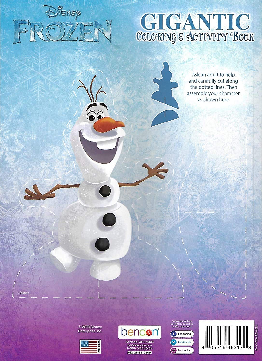 Coloring Books Frozen 2 – Giant Elsa Coloring & Olaf Stand-Up Back Cover, 192 Pages