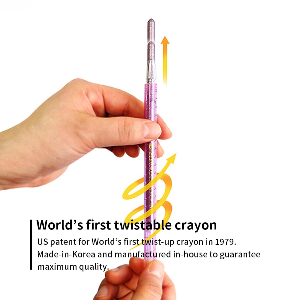 Colors-in-Motion Twist-Up Crayons 24-Count Color Set — Mess-Free, No Sharpening Needed