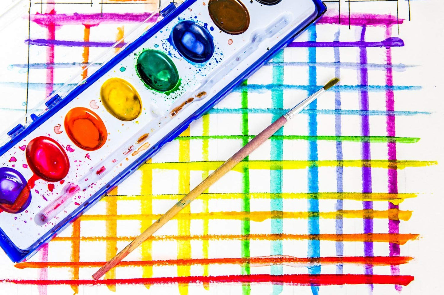 Color Swell Bulk Watercolors Pack – 36 Sets with Wood Brushes (8 Colors)