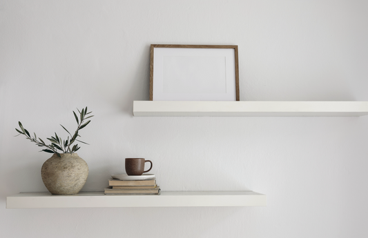 100cm White Modern Floating Shelves - Pack of Three