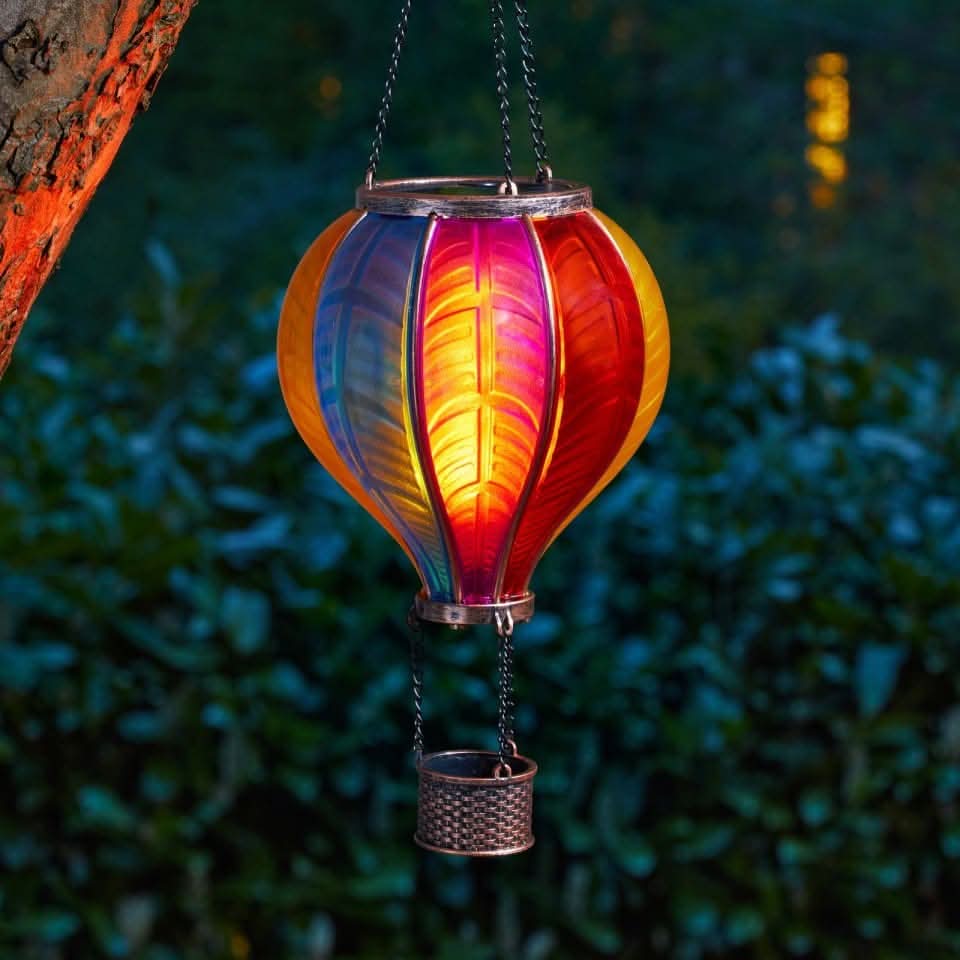 Rainbow Flaming Balloon Hanging Solar Garden Light