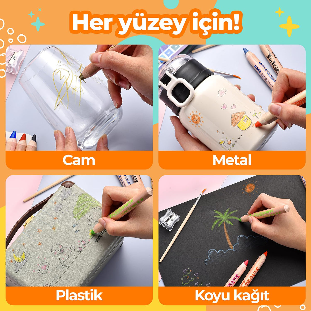 Colozoo 3 In 1 Chubby Color Pencils for Kids – 12 Color Set with Brush & Sharpener | Non-Toxic & Vegan
