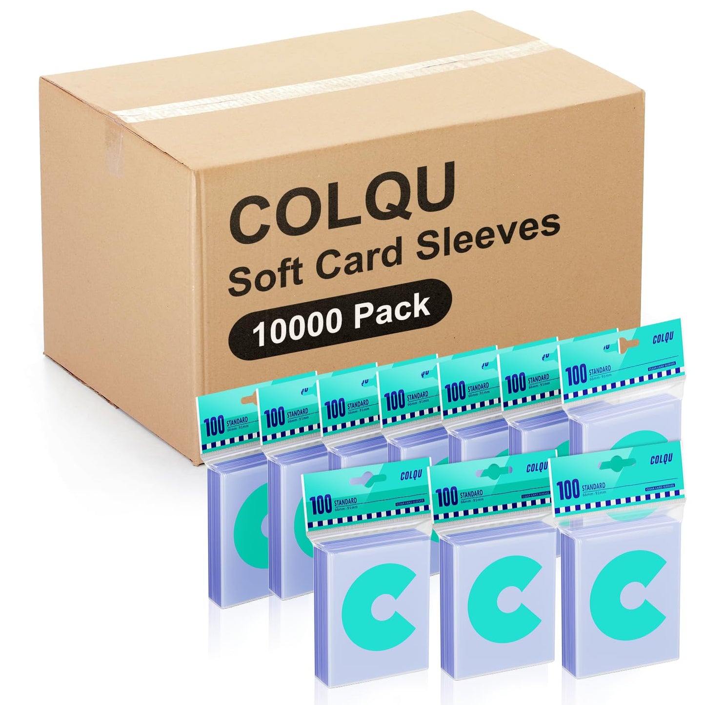 COLQU 10000ct Clear Card Sleeves – Standard 66x91mm, Soft Protectors for MTG & Sports Cards