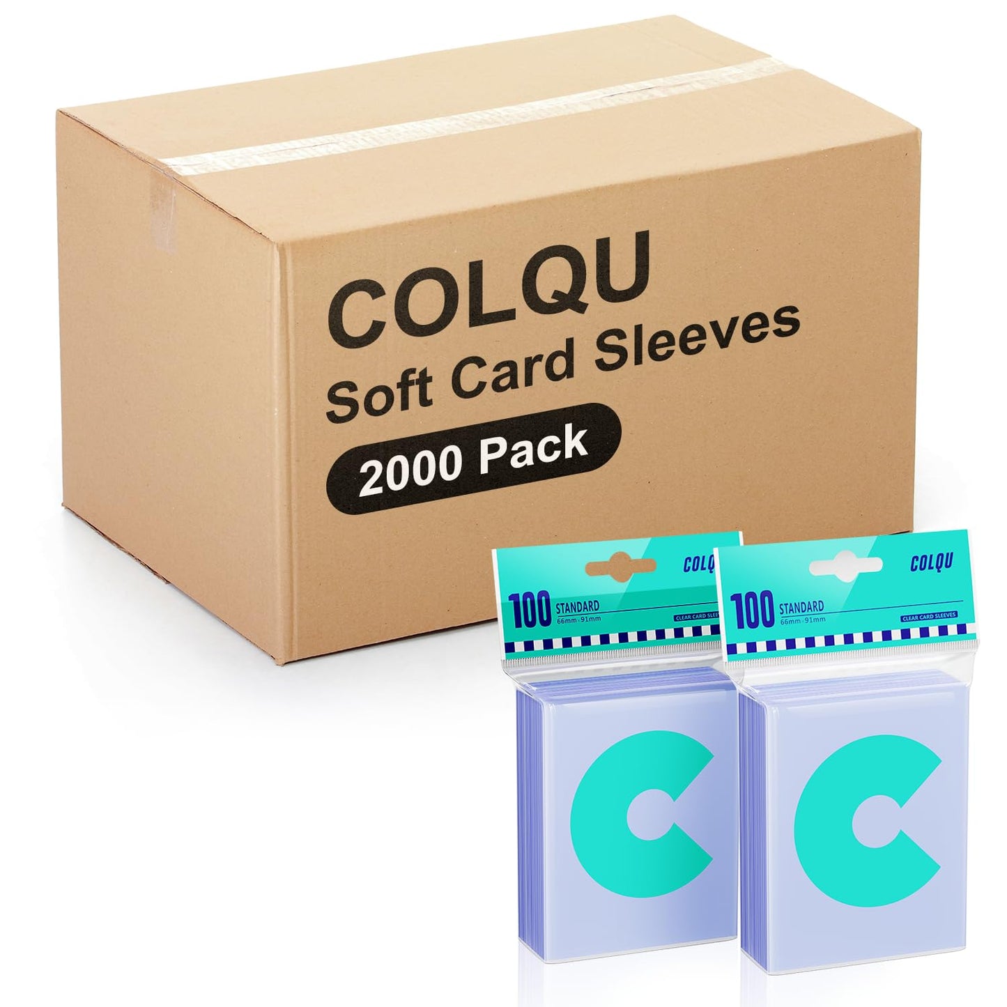 COLQU 2000ct Clear Card Sleeves – Standard 66x91 mm for MTG, Baseball & TCG Cards
