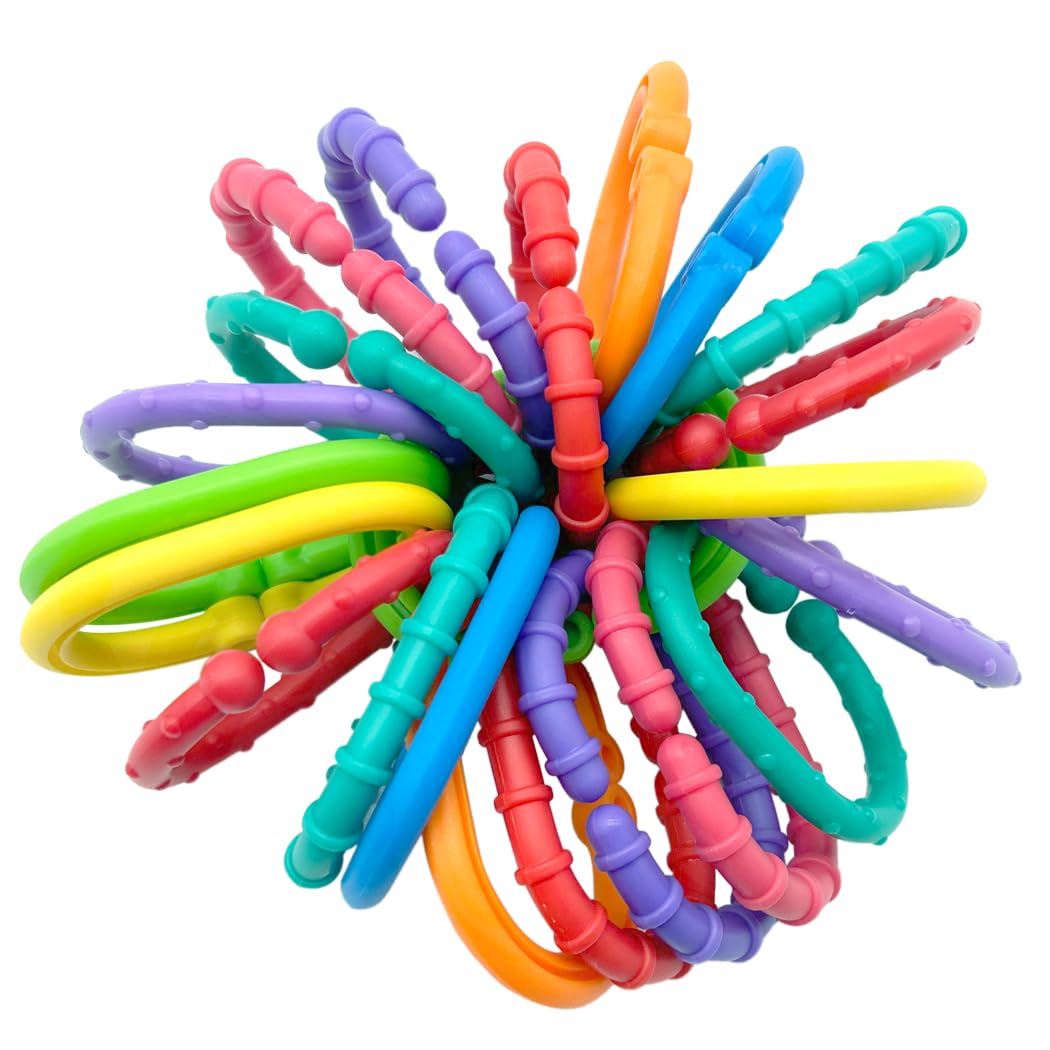 COLVWOFA Links-to-Go: Large Connecting Ring Toy Set for Car Seats, Strollers & Travel