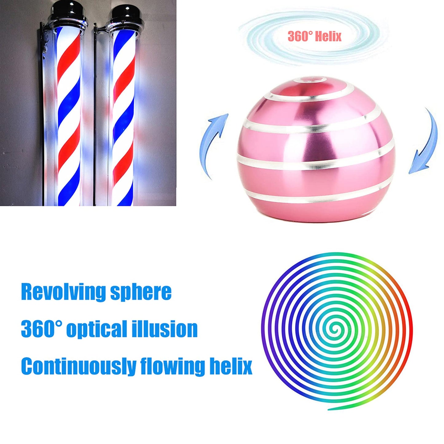 Comerda Desk Fidget Toy – Metal Spin Kinetic Toy with Optical Illusion